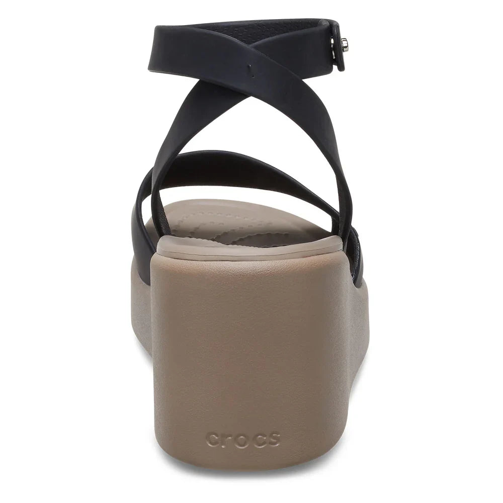Brooklyn Ankle Strap Wedge - Black/Mushroom