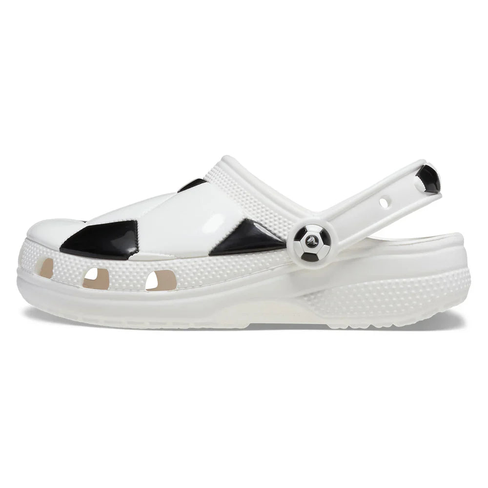Classic Soccer Ball Clog Kids (Age 5+) - White/Black