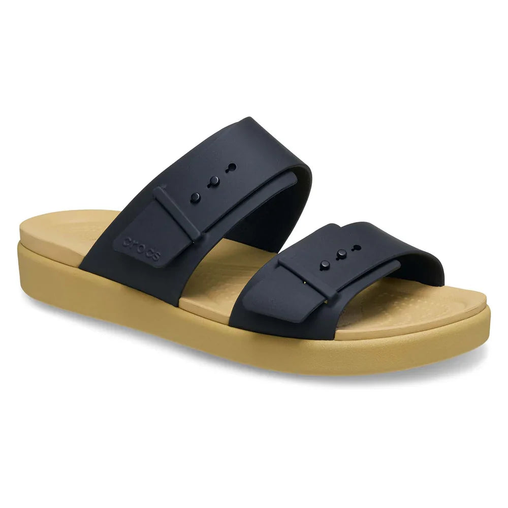 Brooklyn Buckle Low Sandal - Black/Tan
