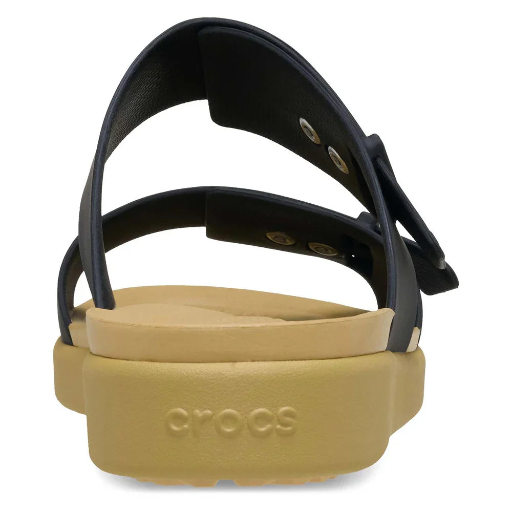 Brooklyn Buckle Low Sandal - Black/Tan