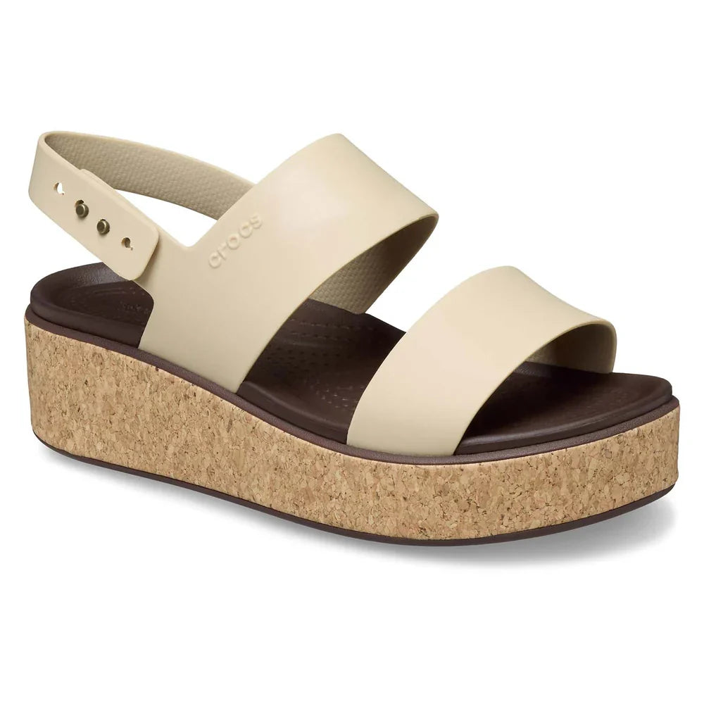 Brooklyn Cork Low Wedge Sandal - Chai