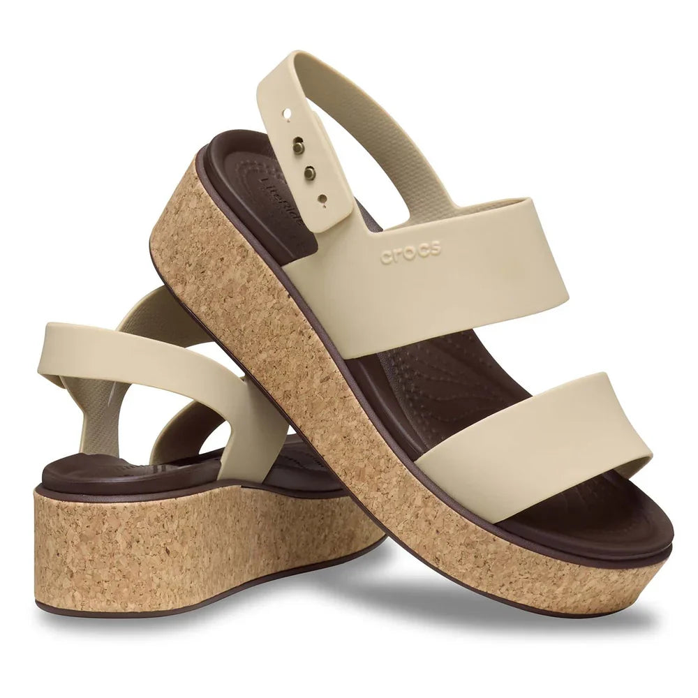 Brooklyn Cork Low Wedge Sandal - Chai
