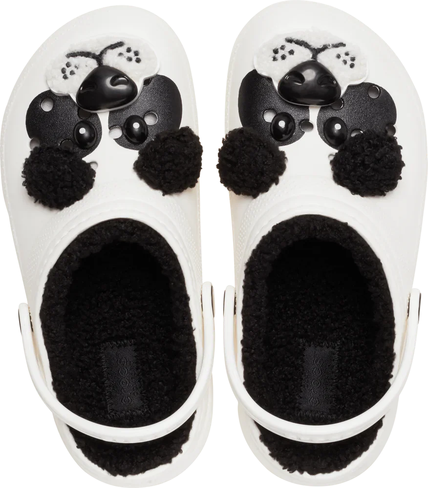 Classic Lined IAM Panda Bear Clog Kids (Age 5+) - Chalk/Black